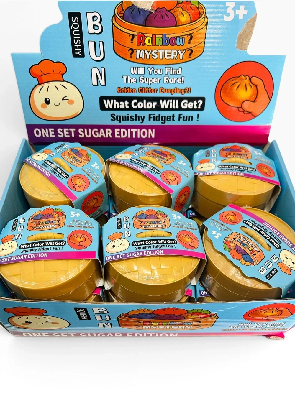 Squishy Bun NIB Rainbow Mystery Sugar Edition Squishy Fidget Fun